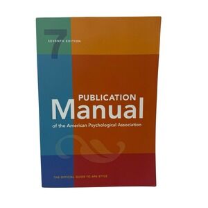 Publication Manual of the American Psychological Association7th Ed 9781433832161